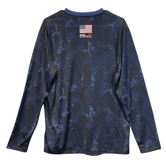 RLX RALPH LAUREN Men Long Sleeve Performance Shirt M Navy Ryder Cup Golfcore NEW - Picture 11 of 12